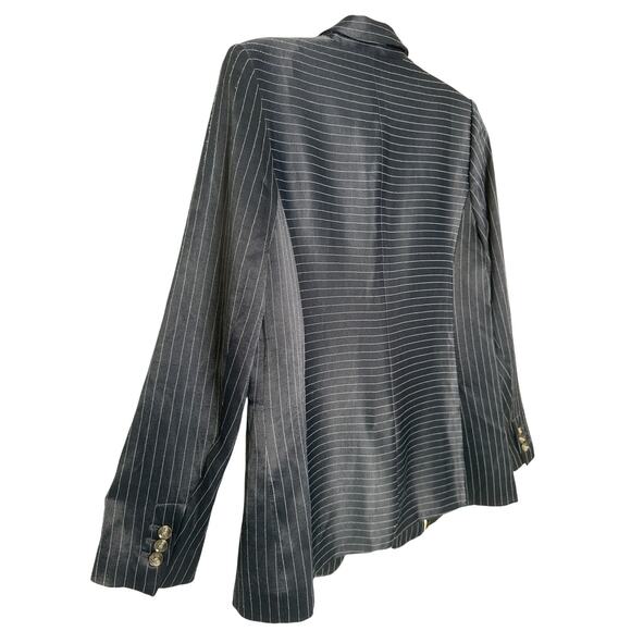 NWT Banana Republic Navy Pinstripe one button dressy Blazer Spring 2018 size 4 - Picture 8 of 15